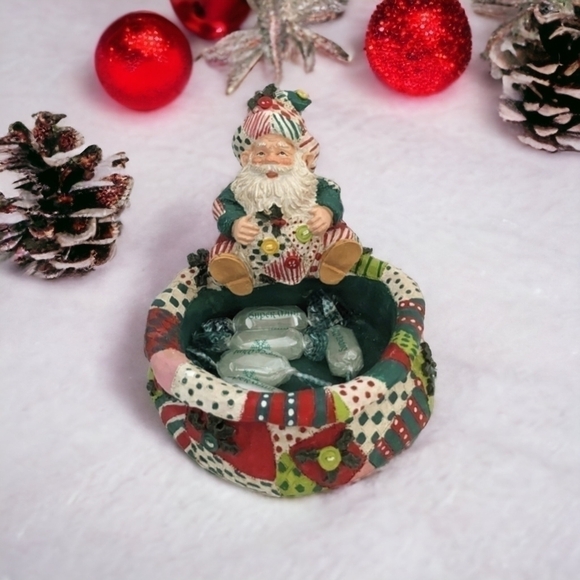 1996  Enchanted Santa "Patches" Candy Dish - Picture 1 of 9